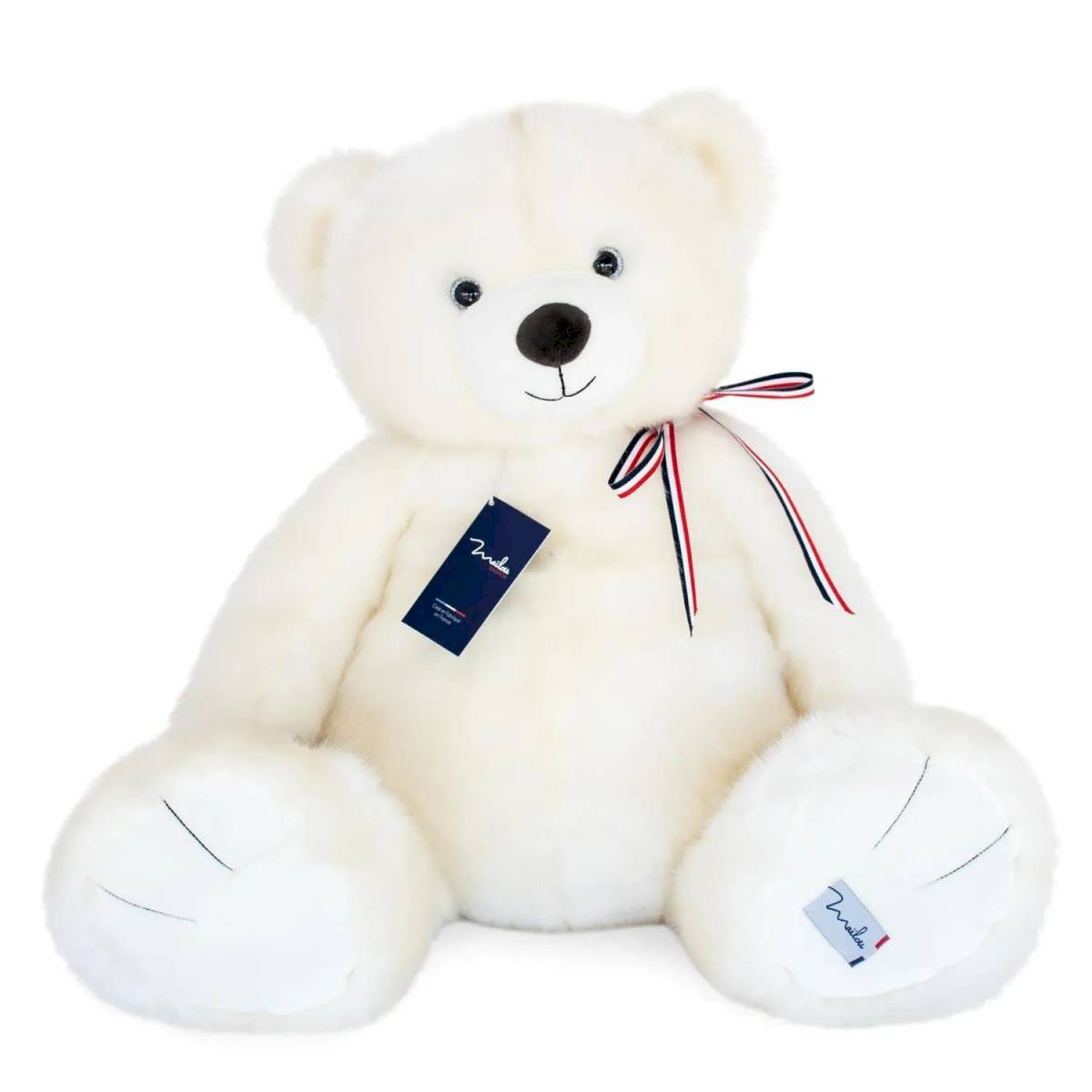 Peluche L'Ours Français 65cm blanc poudré - Maïlou
