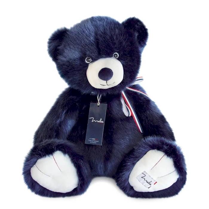 Peluche L'Ours Français 50cm bleu marine - Maïlou