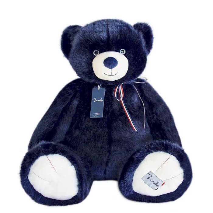 Peluche L'Ours Français 65cm bleu marine - Maïlou