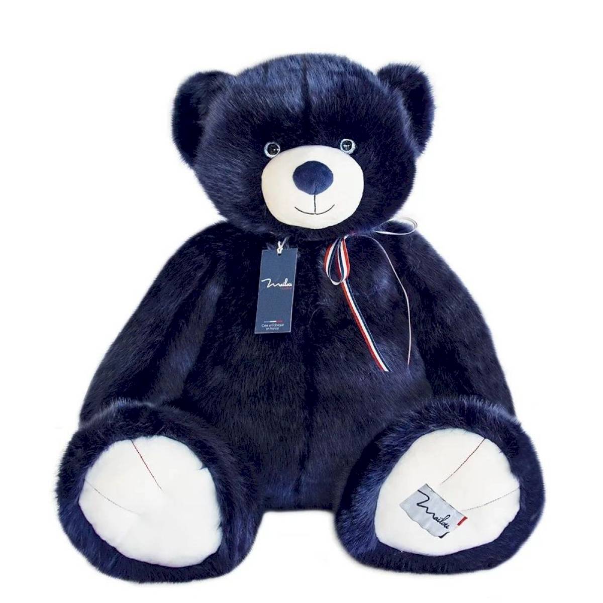 Peluche L'Ours Français 65cm bleu marine - Maïlou