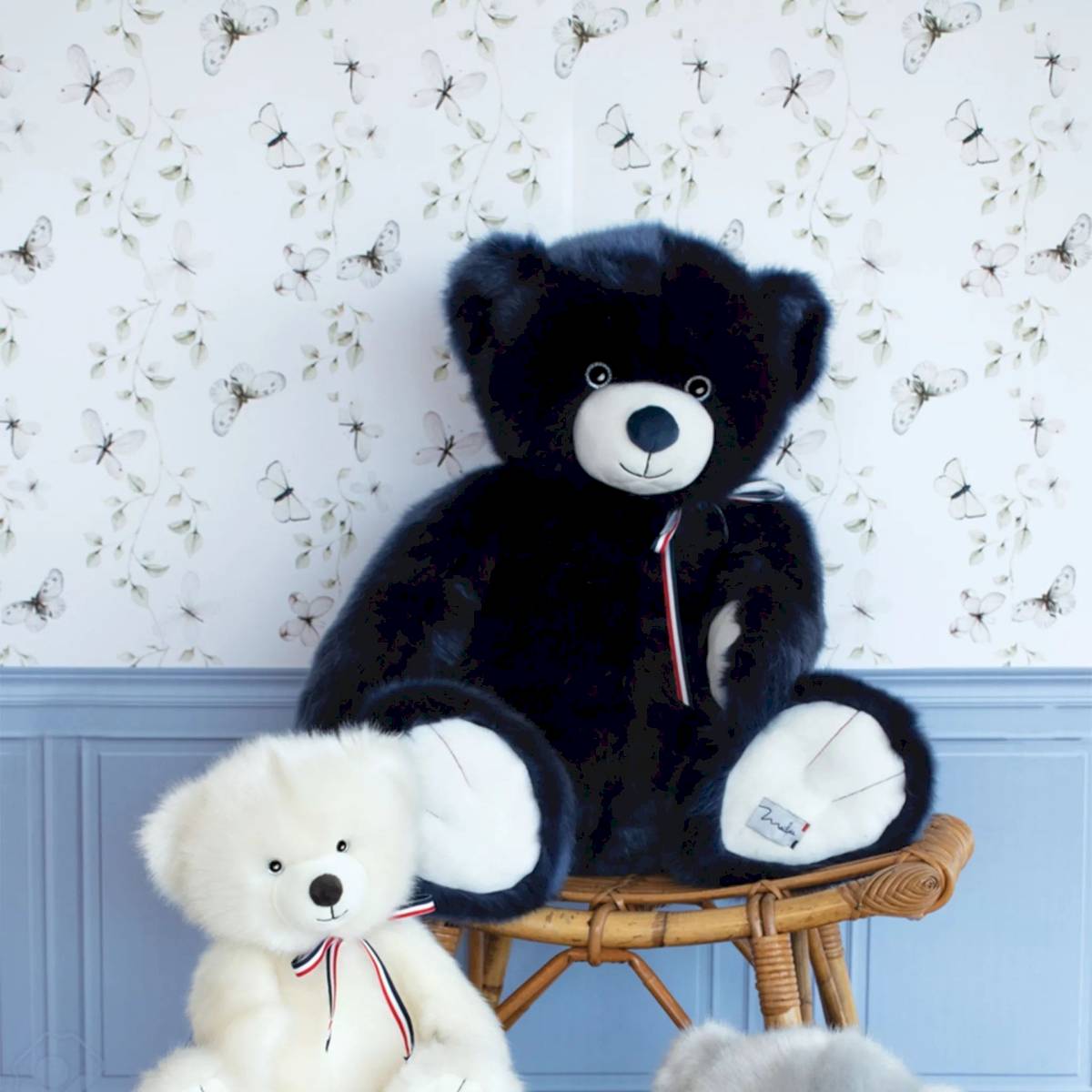 Peluche L'Ours Français 65cm bleu marine - Maïlou