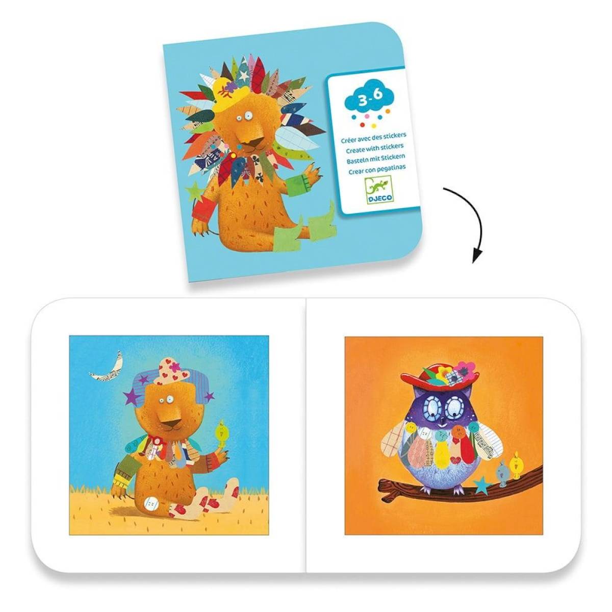 Créer des animaux avec des stickers - Djeco