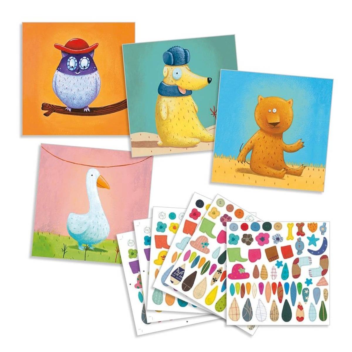 Créer des animaux avec des stickers - Djeco