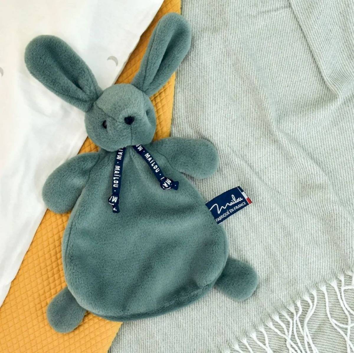 Doudou Lapin Dorlotin vert sauge