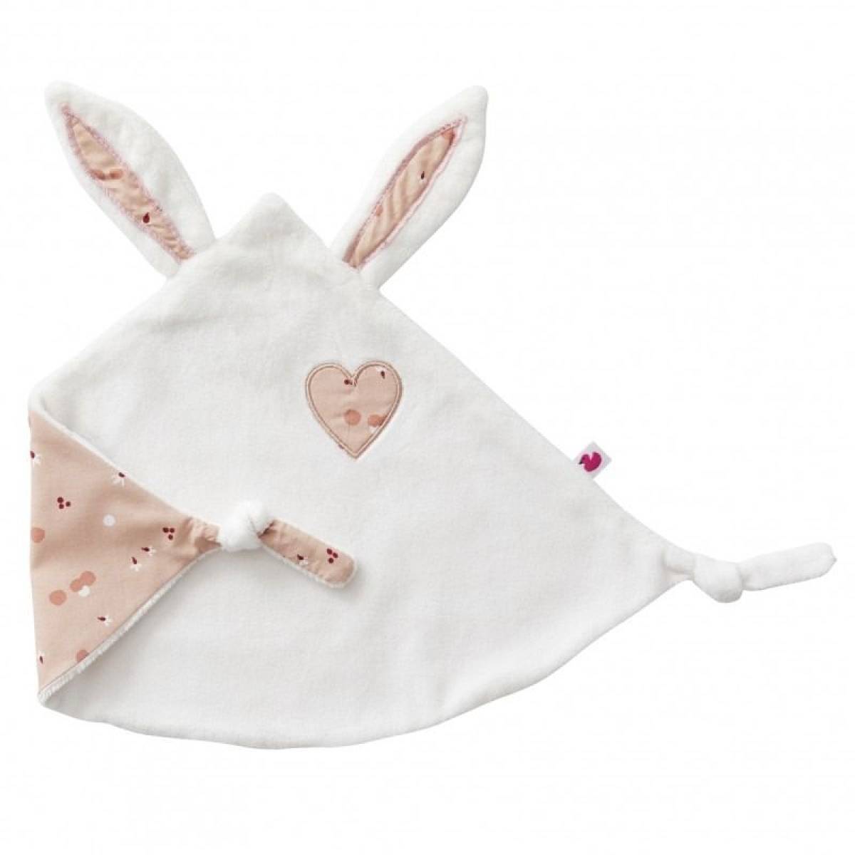 Doudou lapin petit coeur blanc marsala - Blooming Day