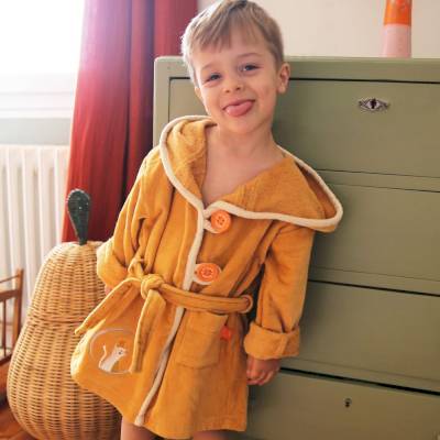 Peignoir chat caramel 2-4 ans