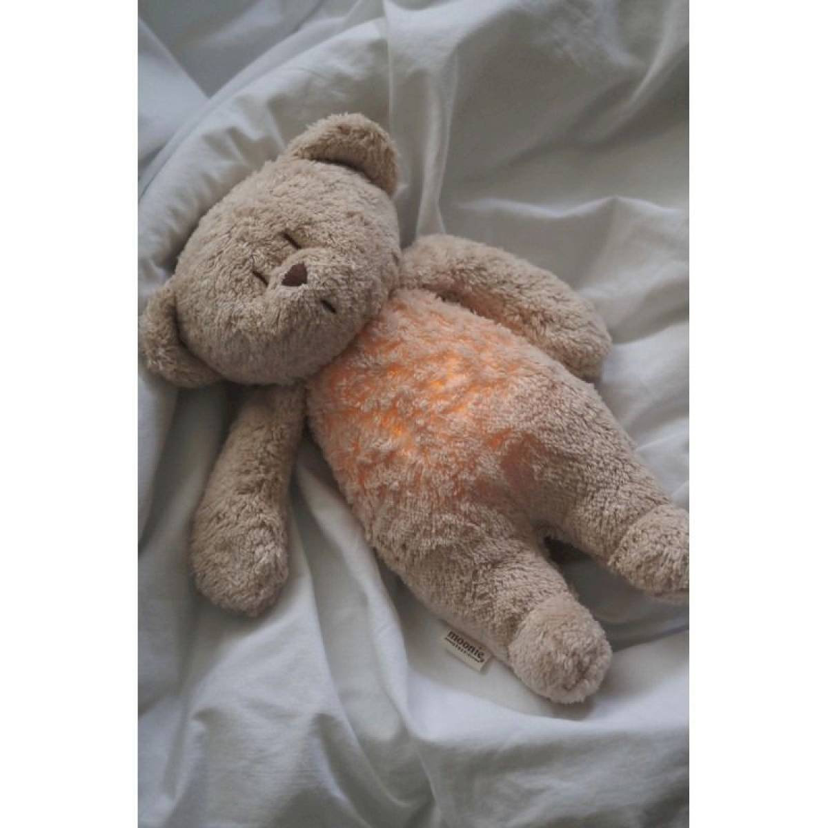 Peluche veilleuse Ours Moonie sable