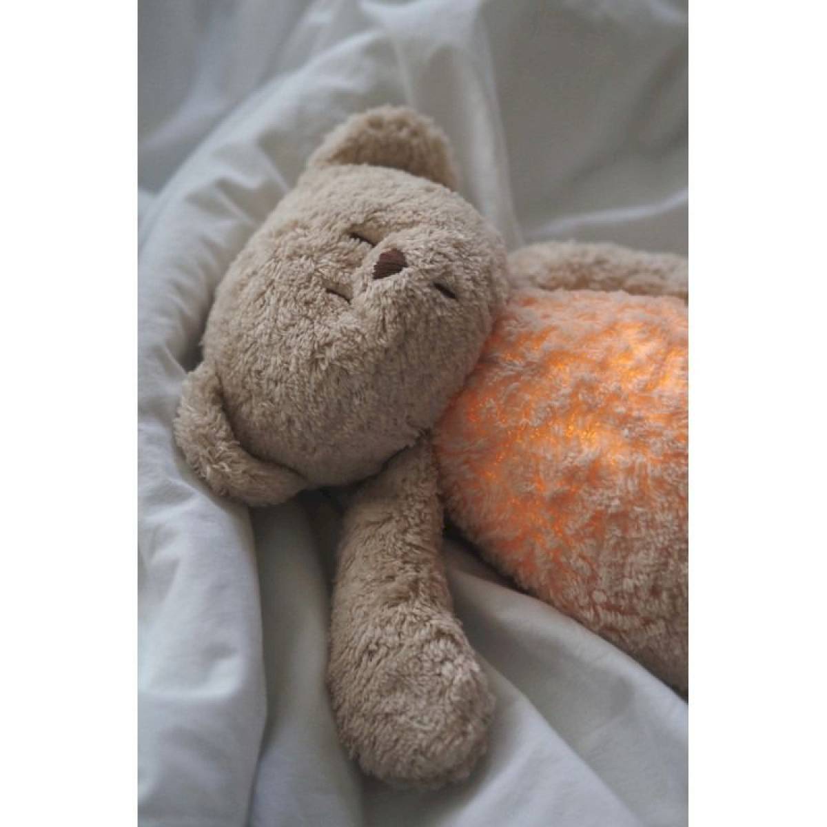 Peluche veilleuse Ours Moonie sable