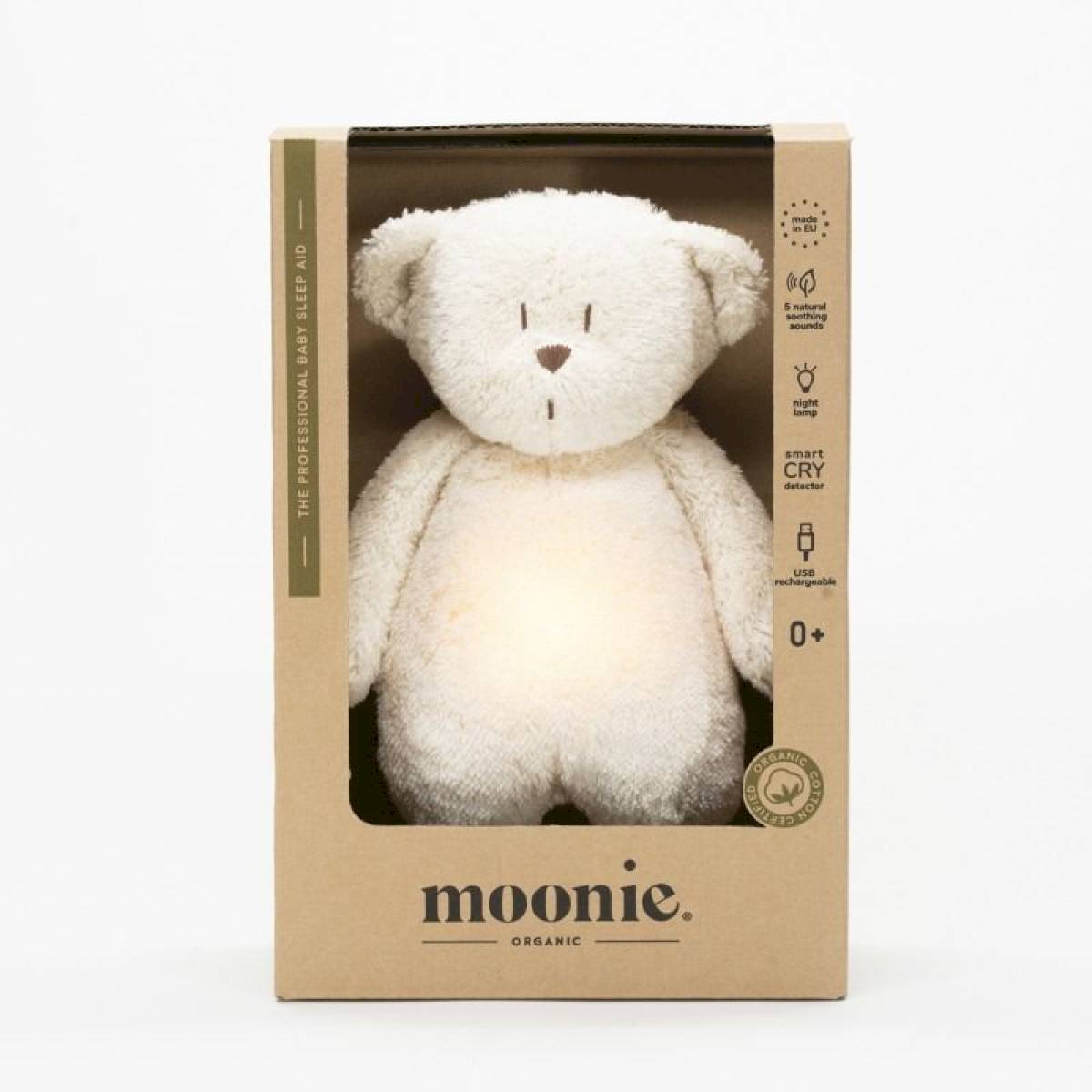 Peluche veilleuse Ours Moonie blanc polaire