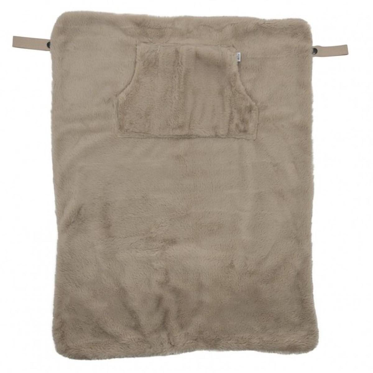 Couverture nomade en fausse fourrure beige