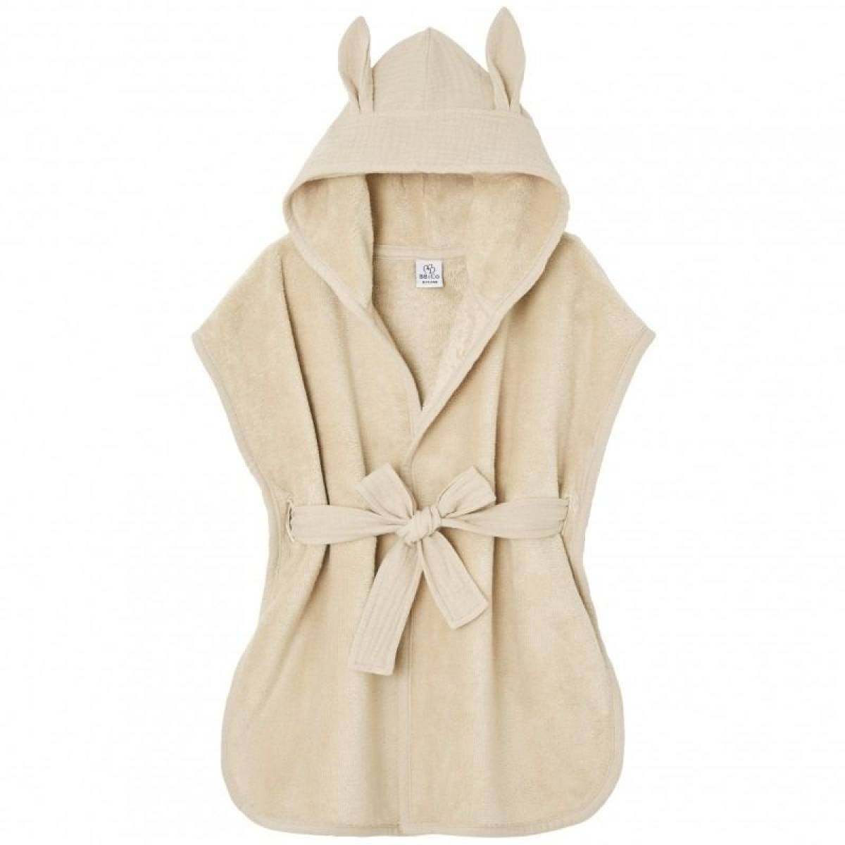 Peignoir de bain Soft Bambou biscuit 0-2 ans
