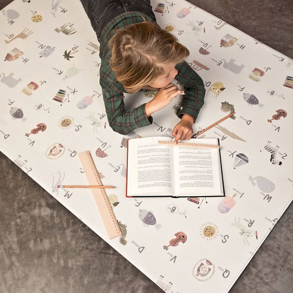 Tapis de jeu lavable Alphabet 100x140cm