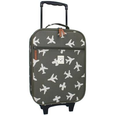 Valise à roulettes enfant Avions kaki - Kidzroom