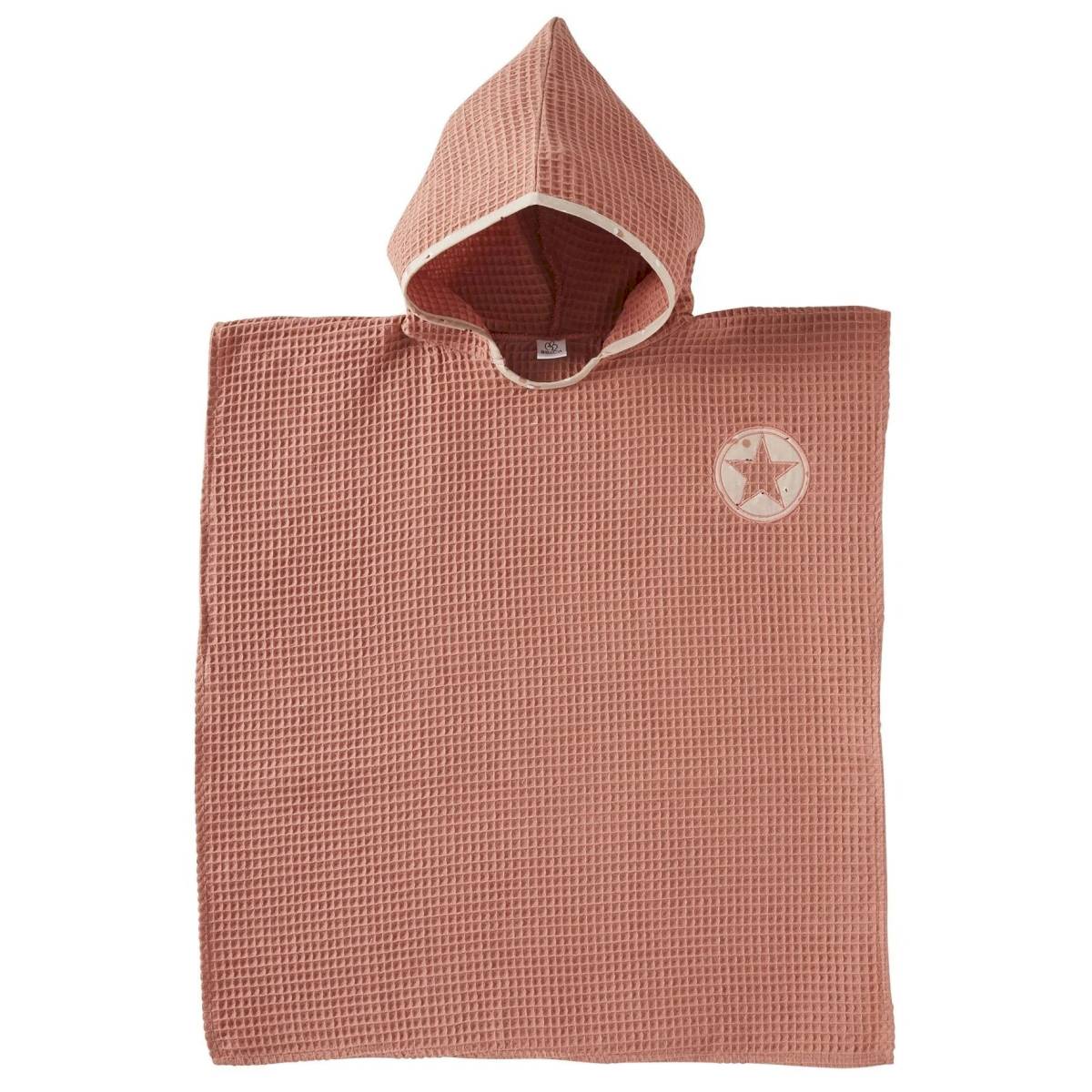 Poncho de bain en nid d'abeille marsala