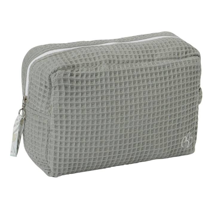 Trousse de toilette en nid d'abeille vert de gris
