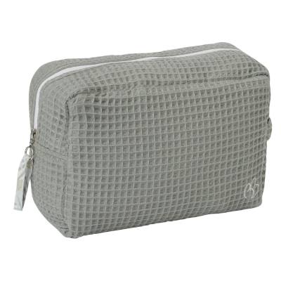 Trousse de toilette en nid d'abeille vert de gris