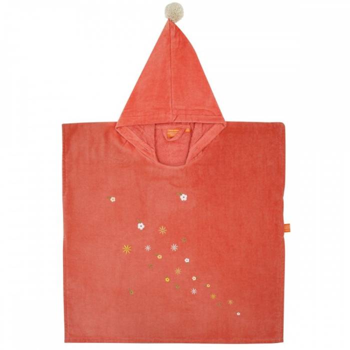 Poncho de bain Fleur tangerine 4-6 ans
