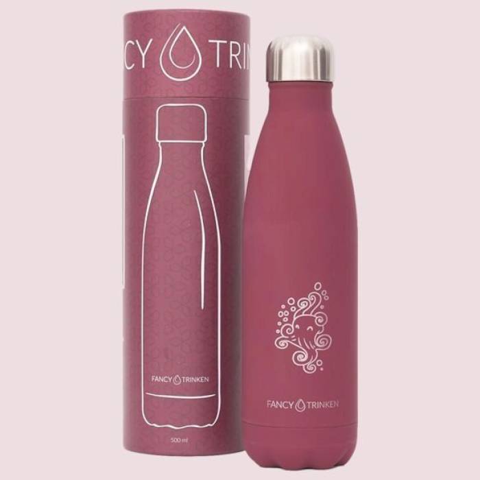 Gourde en acier 500ml Octopus - rose foncé