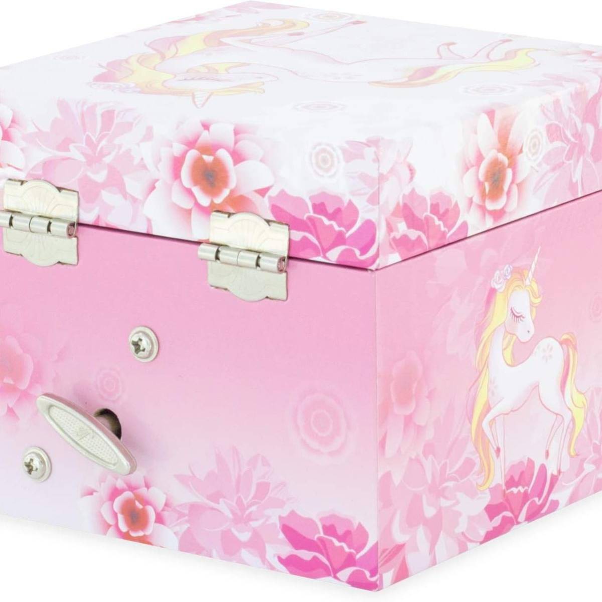 Boite à bijoux musicale Licorne Fleurs