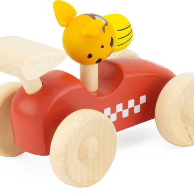 Voiture de course en bois Rouge