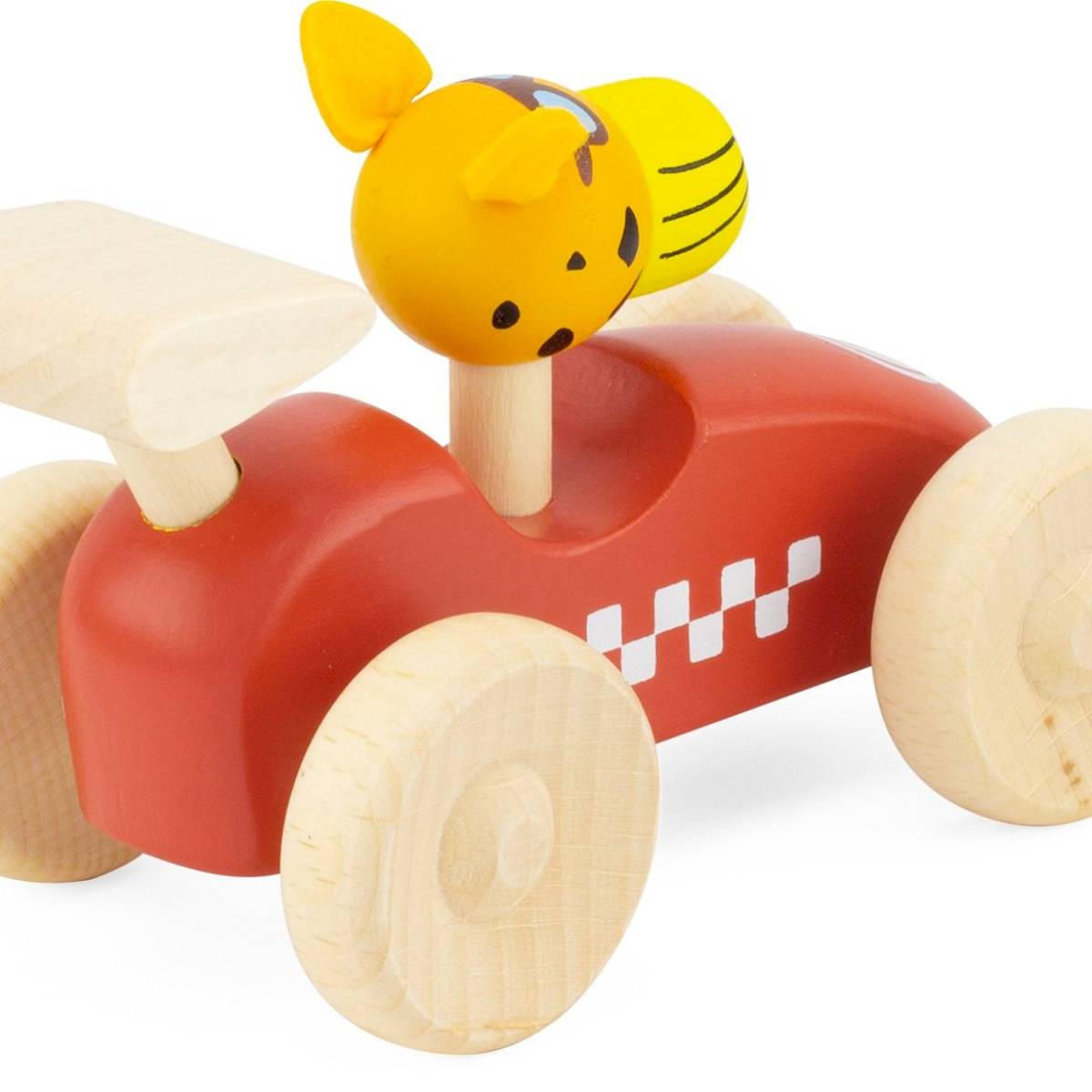 Voiture de course en bois Rouge