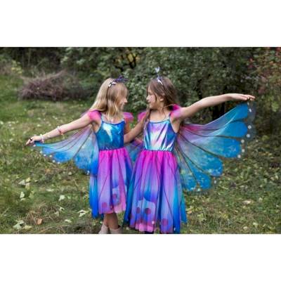 Robe de Papillon bleu-violet 7-8 ans
