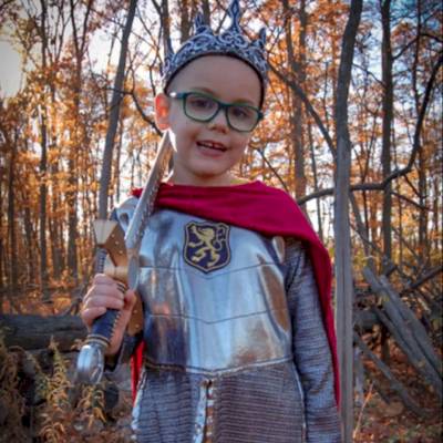 Déguisement Chevalier d’argent avec cape 9/10 ans