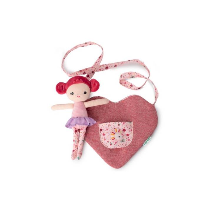 Poupée Aline et sac coeur