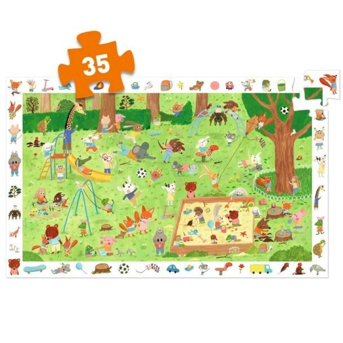 Puzzle d'Observation Le square des petits amis 35 pcs