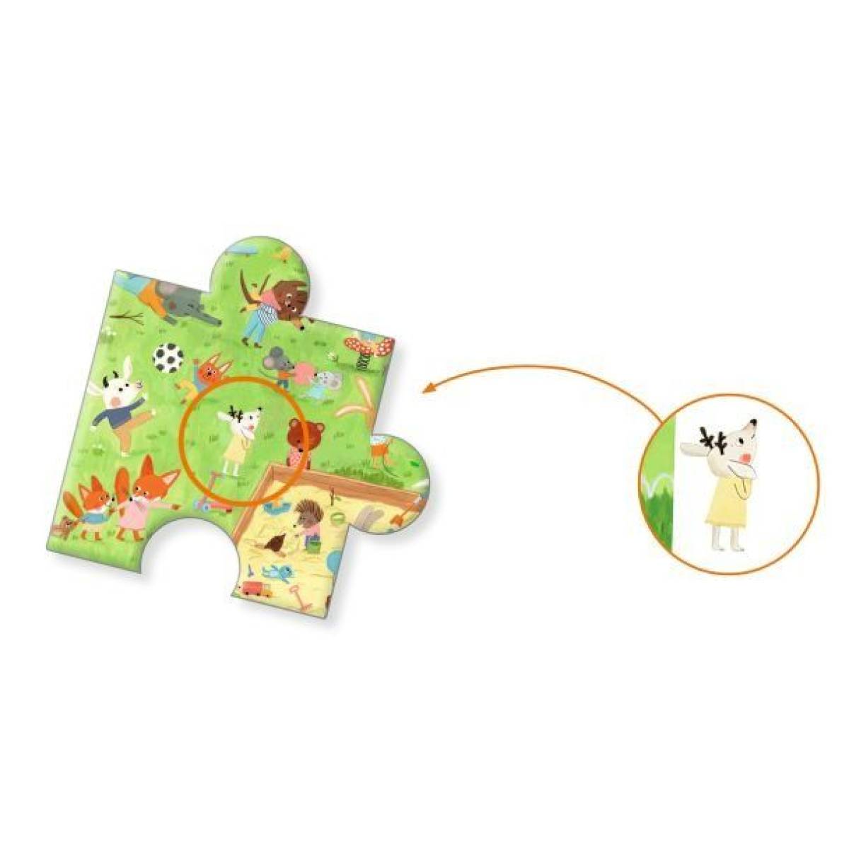 Puzzle d'Observation Le square des petits amis 35 pcs