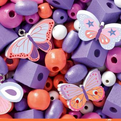 Perles en bois Papillons