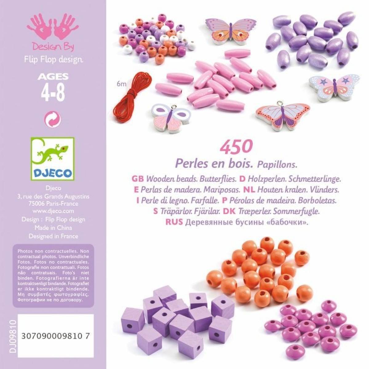 Perles en bois Papillons