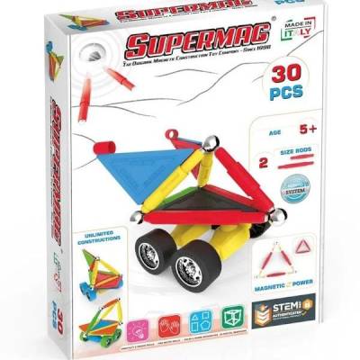 Construction magnétique Supermag Projects Wheels 30 pièces