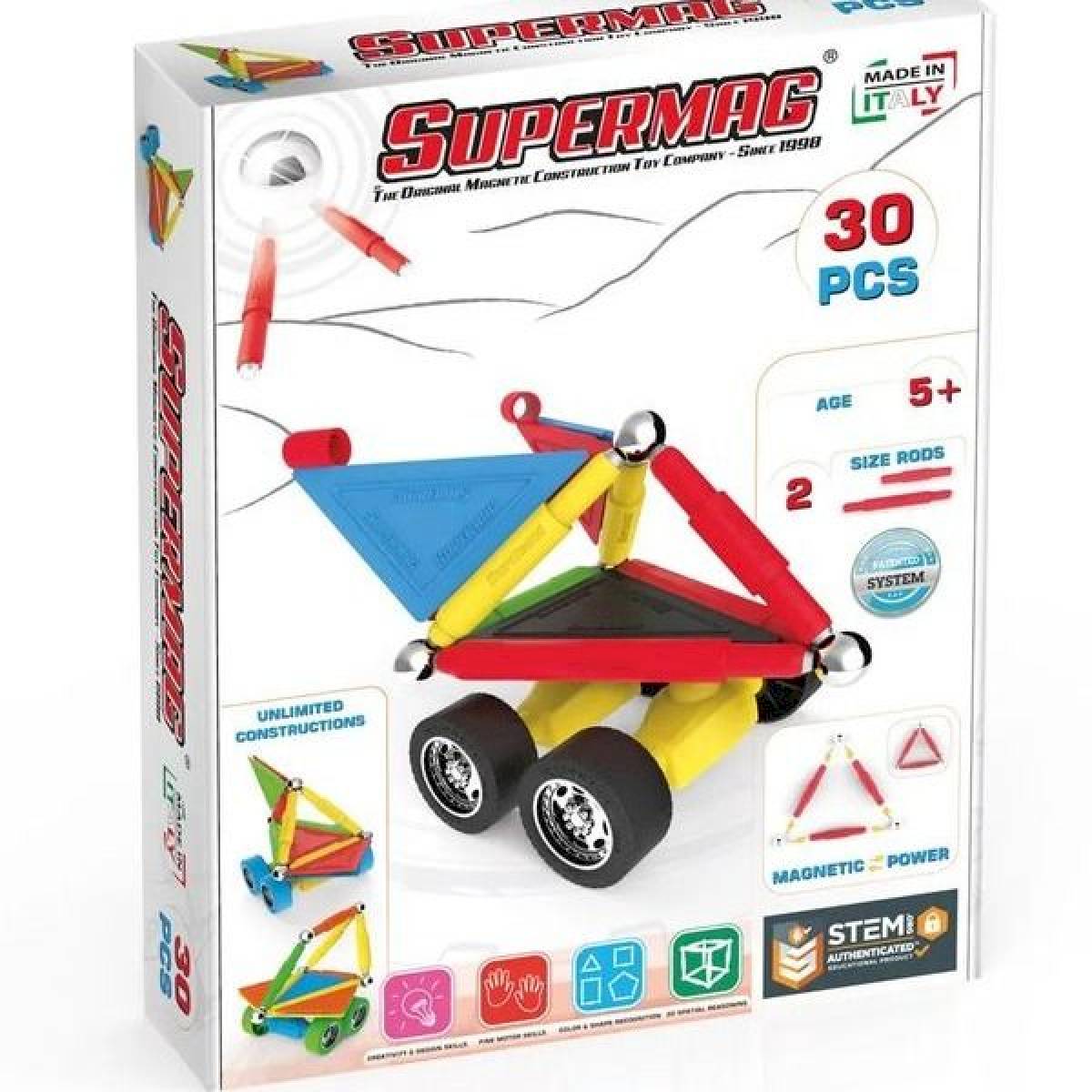 Construction magnétique Supermag Projects Wheels 30 pièces