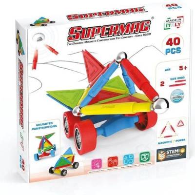 Construction magnétique Supermag Projects Wheels 40 pièces