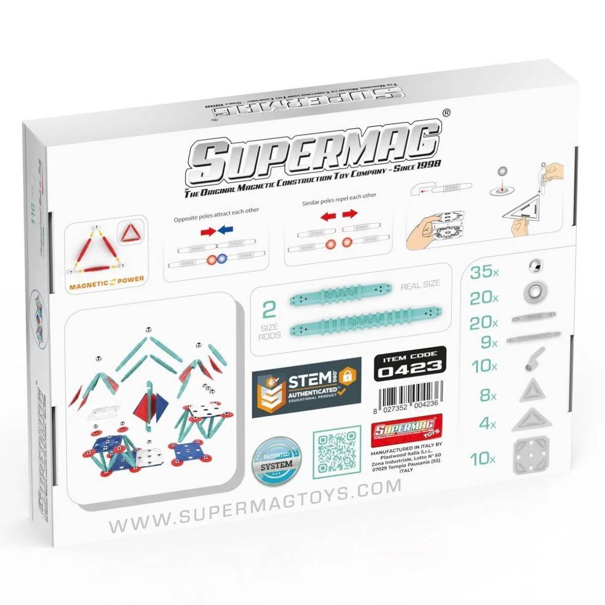 Construction magnétique Supermag Dynamics 116 pièces