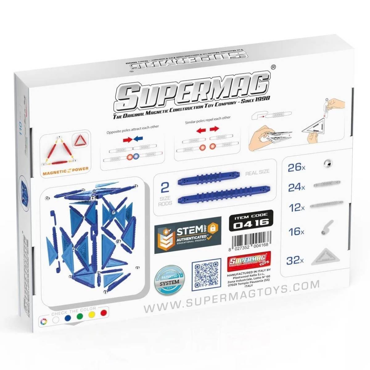 Construction magnétique Supermag Geometry 110 pièces