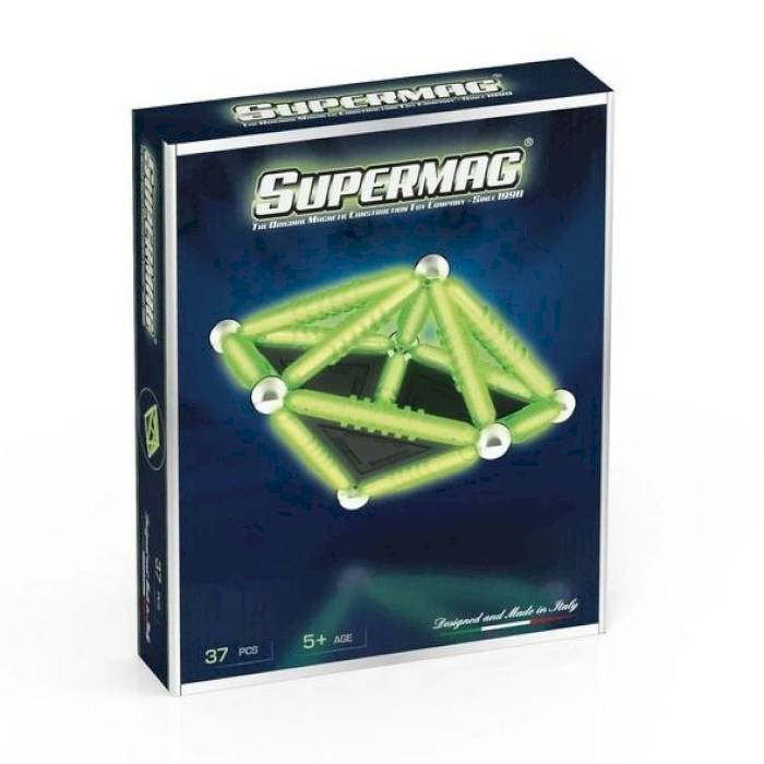Construction magnétique Supermag Geometry Glow 37 pièces