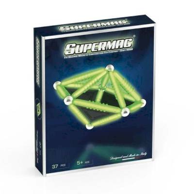Construction magnétique Supermag Geometry Glow 37 pièces