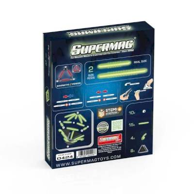 Construction magnétique Supermag Geometry Glow 37 pièces