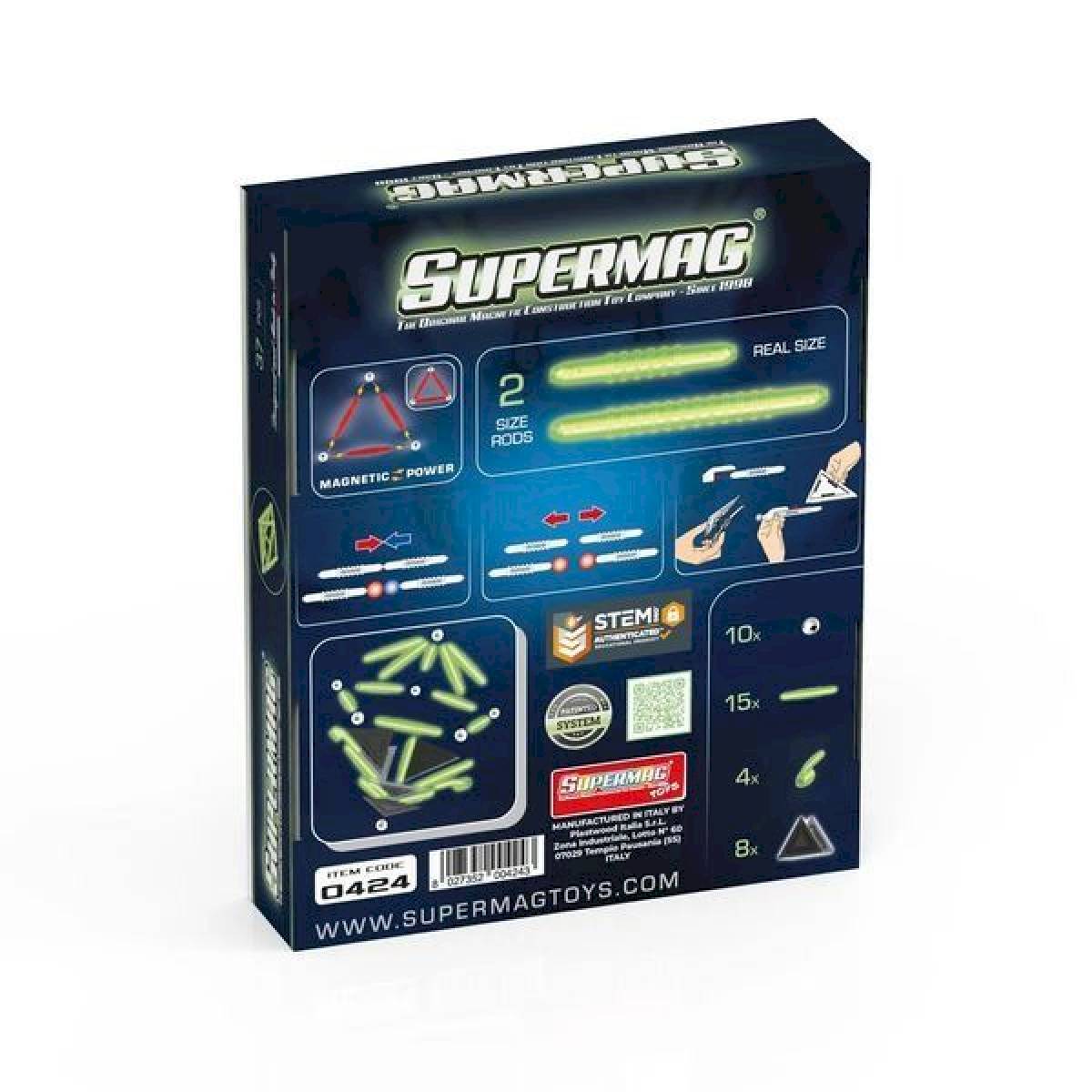Construction magnétique Supermag Geometry Glow 37 pièces