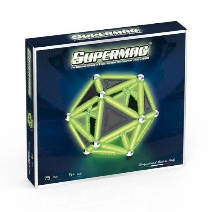 Construction magnétique Supermag Geometry Glow 75 pièces