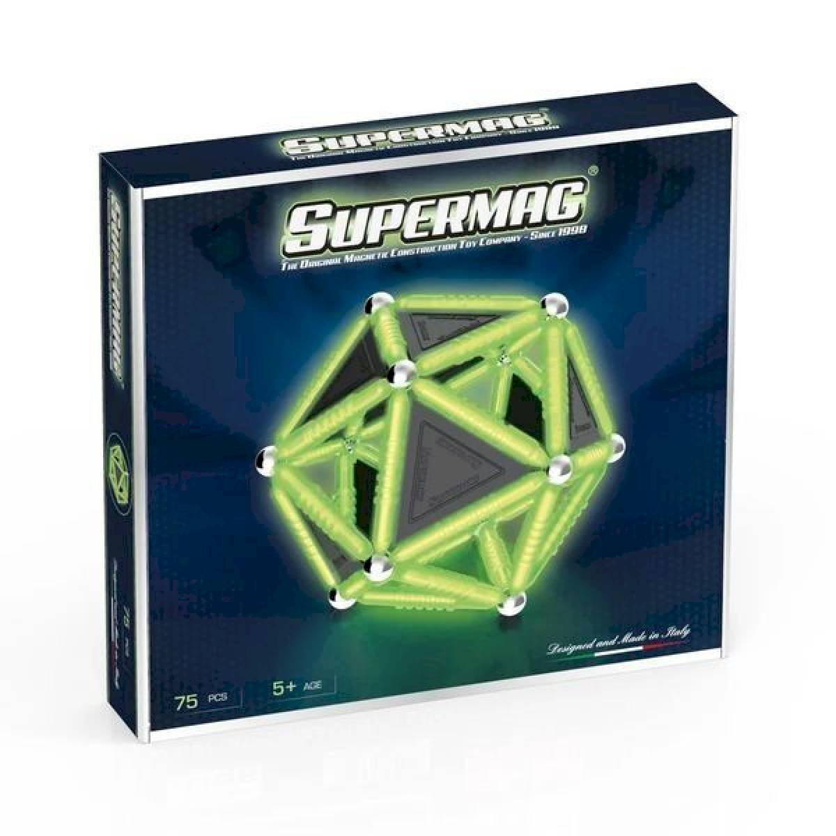 Construction magnétique Supermag Geometry Glow 75 pièces