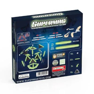 Construction magnétique Supermag Geometry Glow 75 pièces