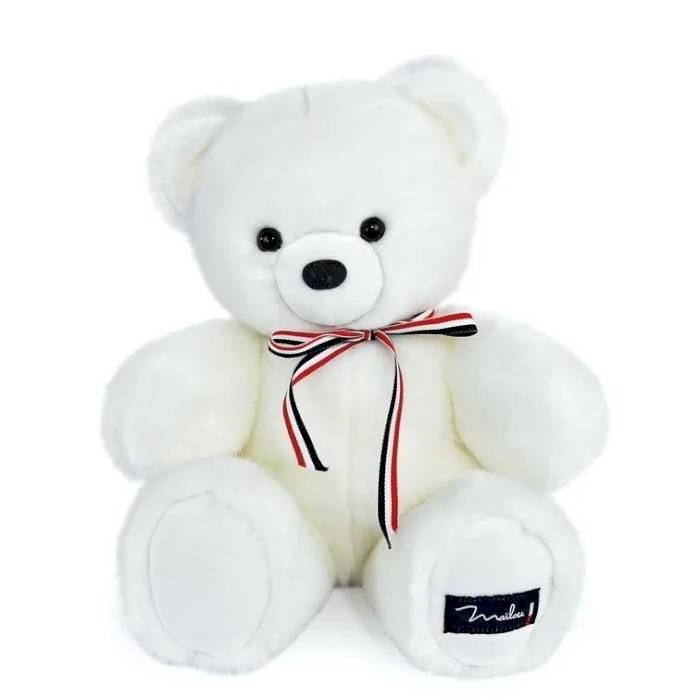 Peluche L'Ours Maïlou Lou 35cm blanc poudré