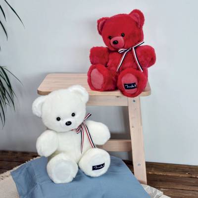Peluche L'Ours Français 35cm blanc poudré - Maïlou(dupliqué)