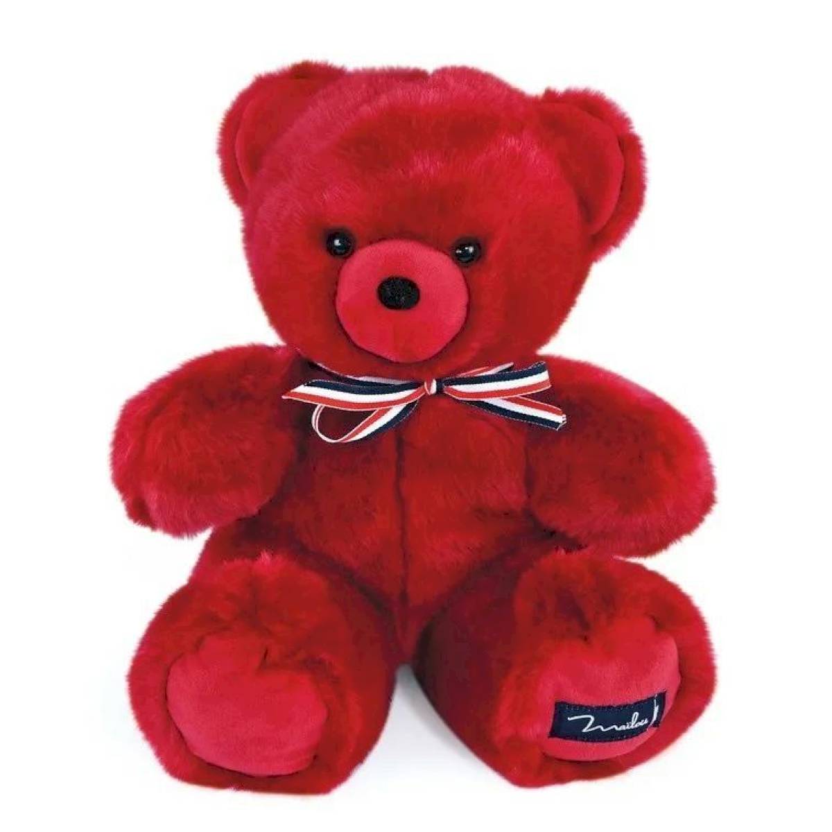 Peluche L'Ours Maïlou Lou 35cm rouge