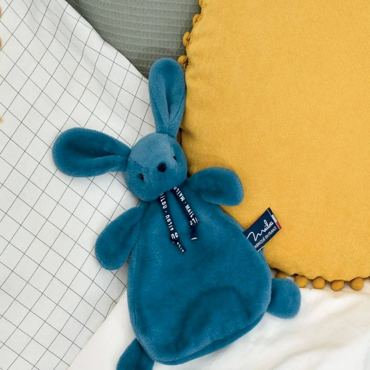 Doudou Lapin Dorlotin bleu minéral