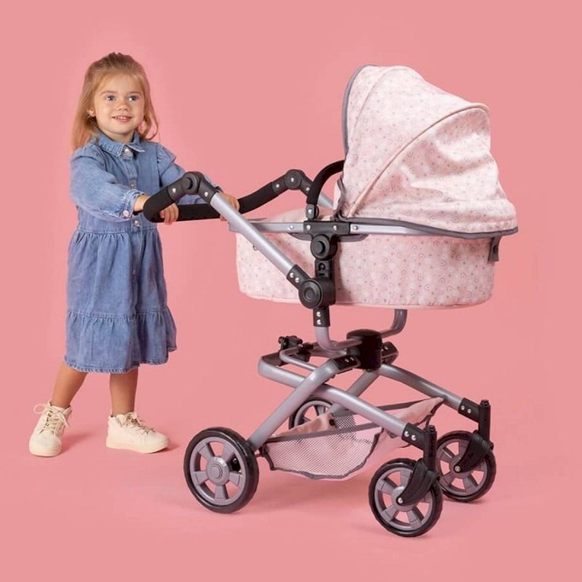Poussette pour poupée Rainbow 2 en 1