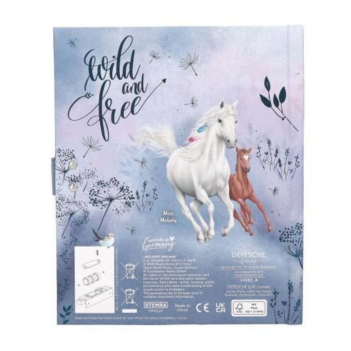 Journal intime à code secret Miss Melody Wild and Free